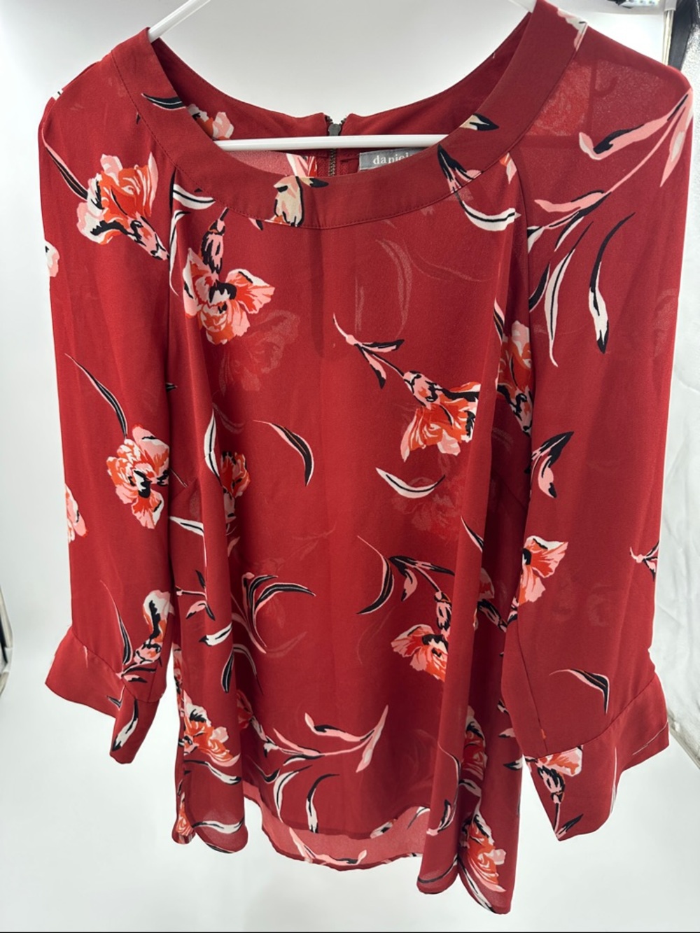 Daniel Rainn Red Floral Blouse
